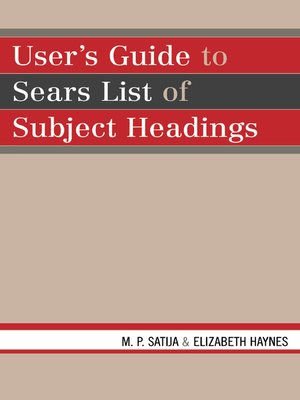 cover image of User's Guide to Sears List of Subject Headings